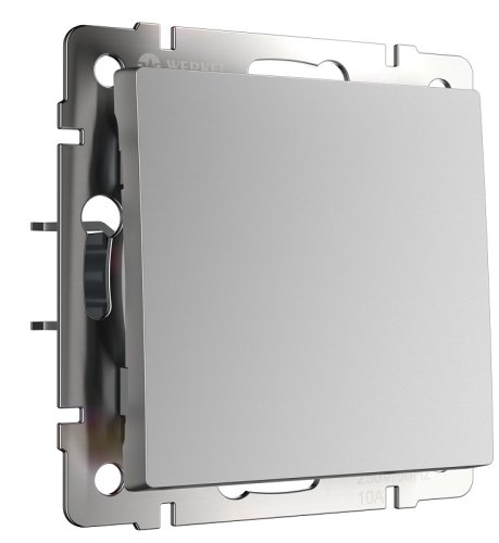 Переключатель без рамки Werkel 1-кл. проходной серебряный глянцевый фото Переключатель без рамки Werkel 1-кл. проходной серебряный глянцевый картинка